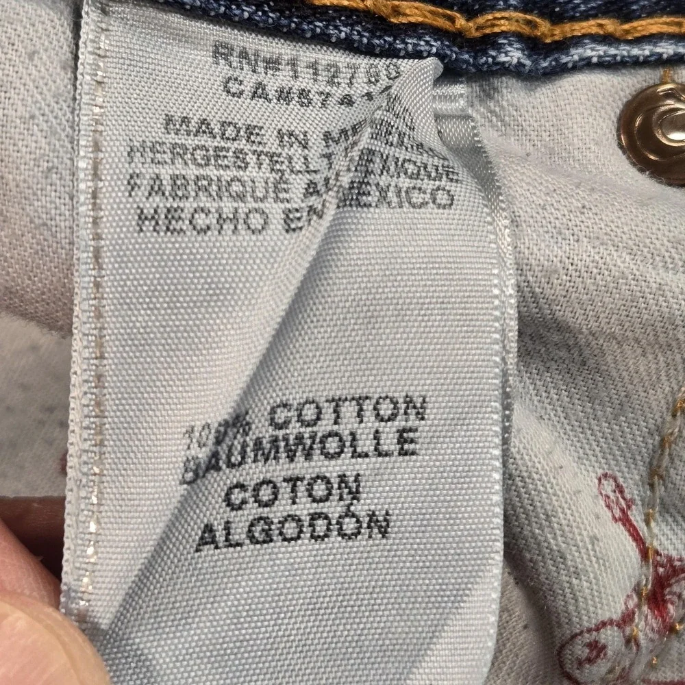 True Religion Jeans Mens 38x33 (tag 40) Blue Acid Wash Straight Denim Distressed